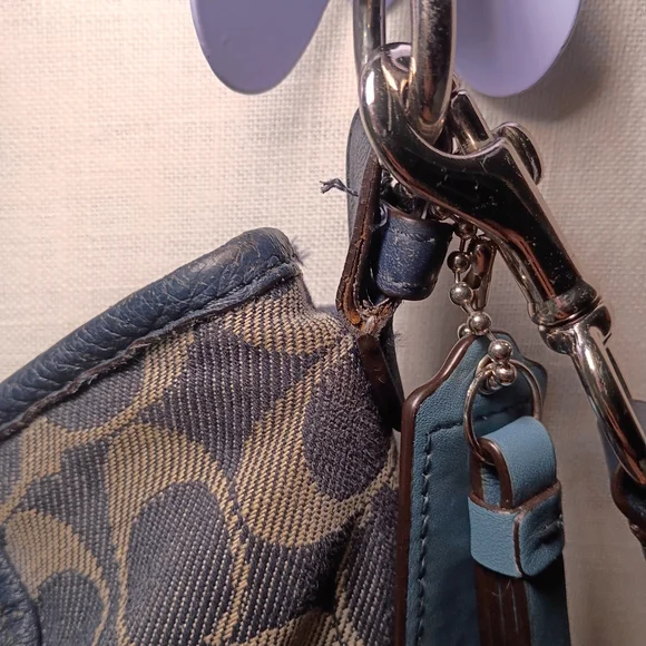 Coach Canvas and Leather Shoulder Bag - Black and Brown - Picture 5 of 14